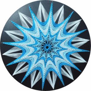 Rozeta BLUE JOY z tutorialem - Zestaw kreatywny String Art BOX