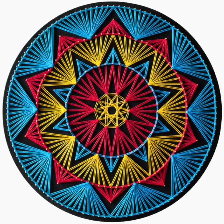 Rozeta NEON AZTECA z tutorialem - Zestaw String Art BOX