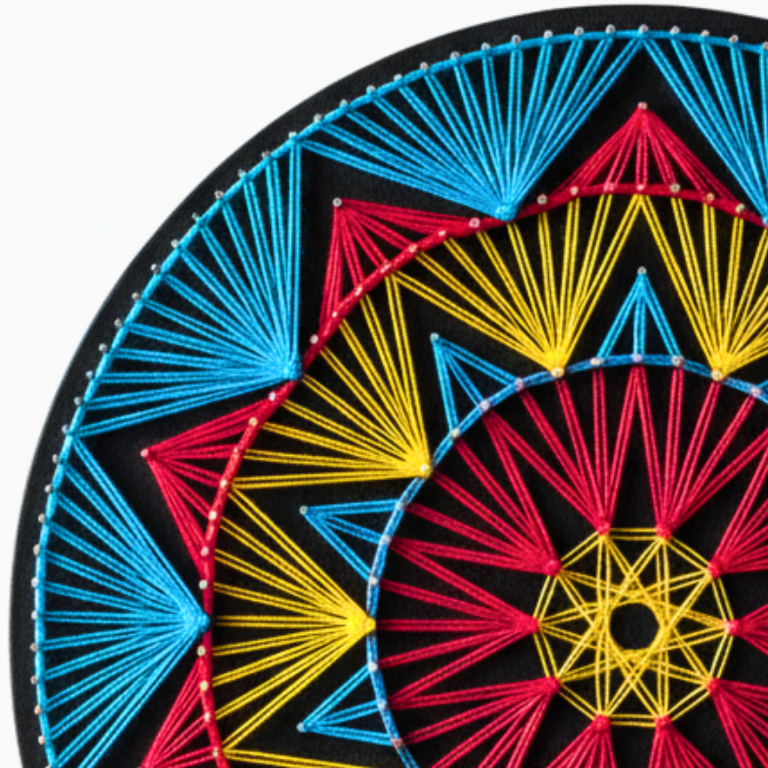 Rozeta NEON AZTECA z tutorialem - Zestaw String Art BOX