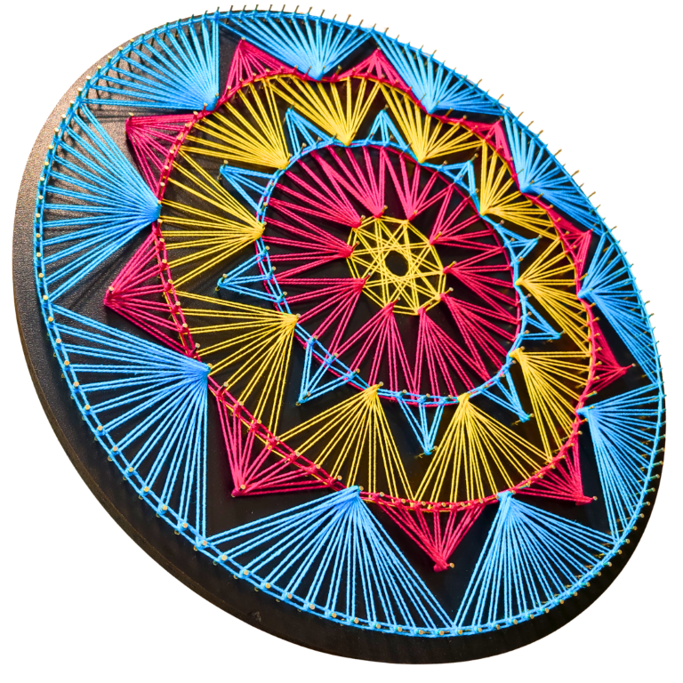 Rozeta NEON AZTECA z tutorialem - Zestaw String Art BOX