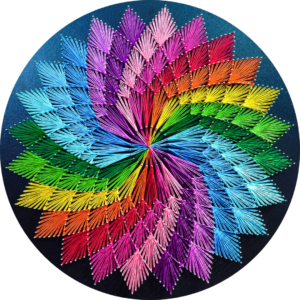 Rozeta SPEKTRUM z tutorialem - Zestaw String Art BOX kreatywny